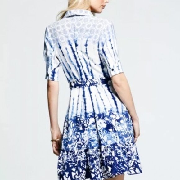 Peter Som for Design Nation Shibori & Tie Dye Belted Shirt Dress - Picture 3 of 16